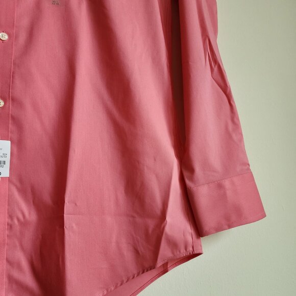 15.5 32/33 Pink Dress Shirt Skinny Fit Jos A Bank New Nwt Mens Flamingo Stretch - Picture 10 of 17